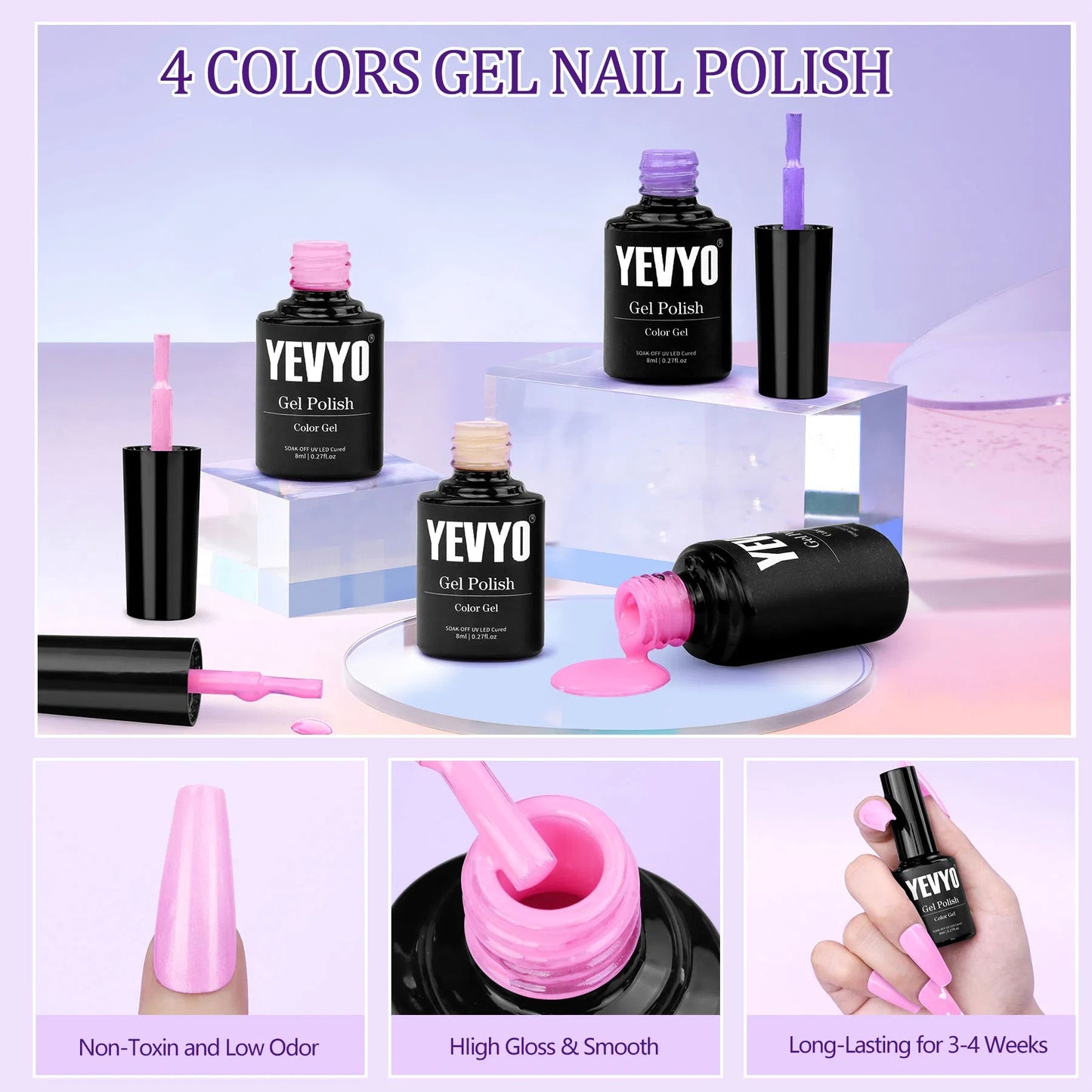 Acrylic Nail Kit With UV Light, 4 Colors Gel Polish Kit With 24 Glitter Colors Acrylic Powder Monomer Liquid