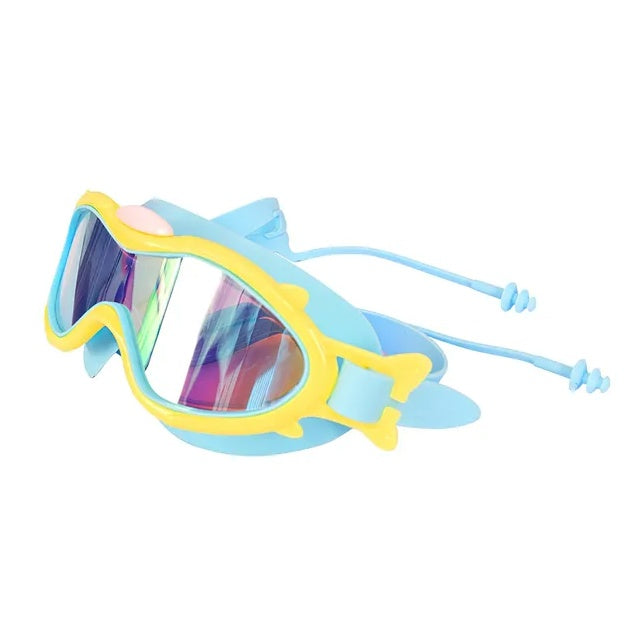 Kids Swim Goggles With Ear Plugs UV Protection Anti-Fog Leak Proof