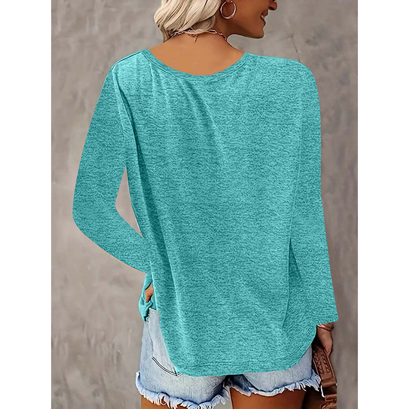 2PCS Womens T Shirts Long Sleeve V Neck Basic Tee Soft Casual Loose Fit Fall Tops Outfits 2025