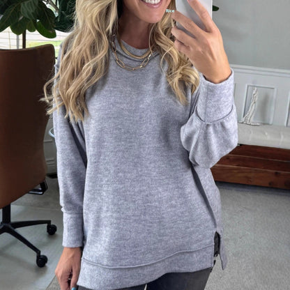 Women's Casual Round Neck Long Sleeve Pullover Hoodie All-matching