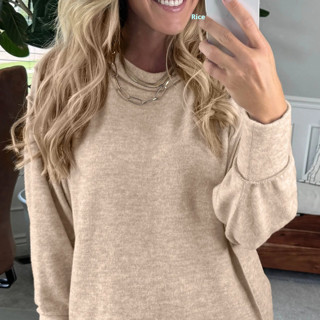 Women's Casual Round Neck Long Sleeve Pullover Hoodie All-matching