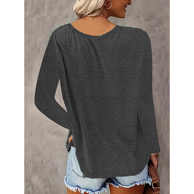 2PCS Womens T Shirts Long Sleeve V Neck Basic Tee Soft Casual Loose Fit Fall Tops Outfits 2025