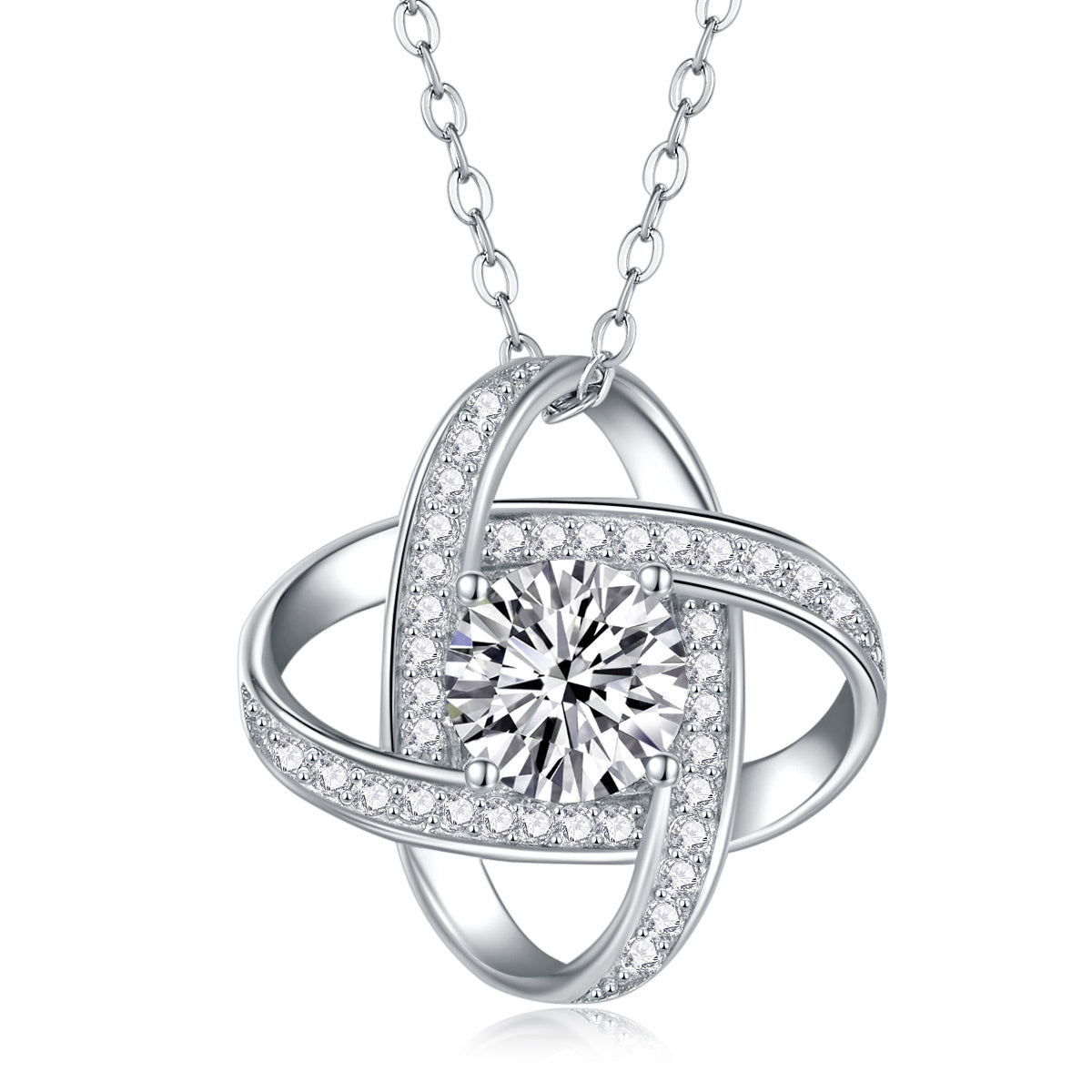 Reciprocating - A Fashionable And Luxurious Diamond Jewelry Pendant Set With 1-carat Moissanite S925 Sterling Silver And Platinum Plating