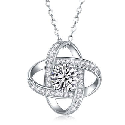 Reciprocating - A Fashionable And Luxurious Diamond Jewelry Pendant Set With 1-carat Moissanite S925 Sterling Silver And Platinum Plating