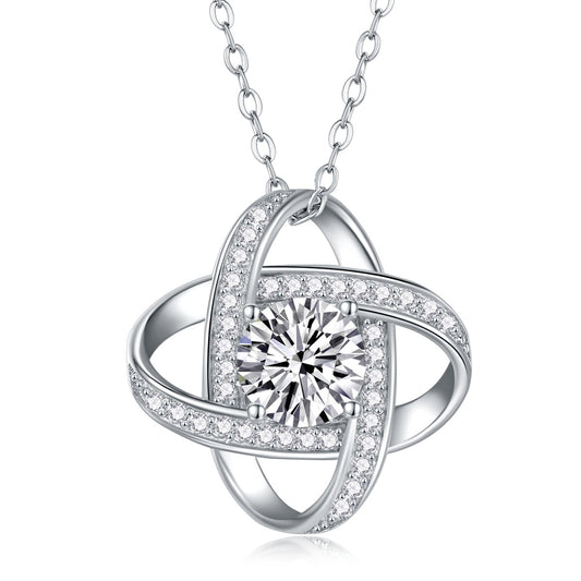 Reciprocating - A Fashionable And Luxurious Diamond Jewelry Pendant Set With 1-carat Moissanite S925 Sterling Silver And Platinum Plating