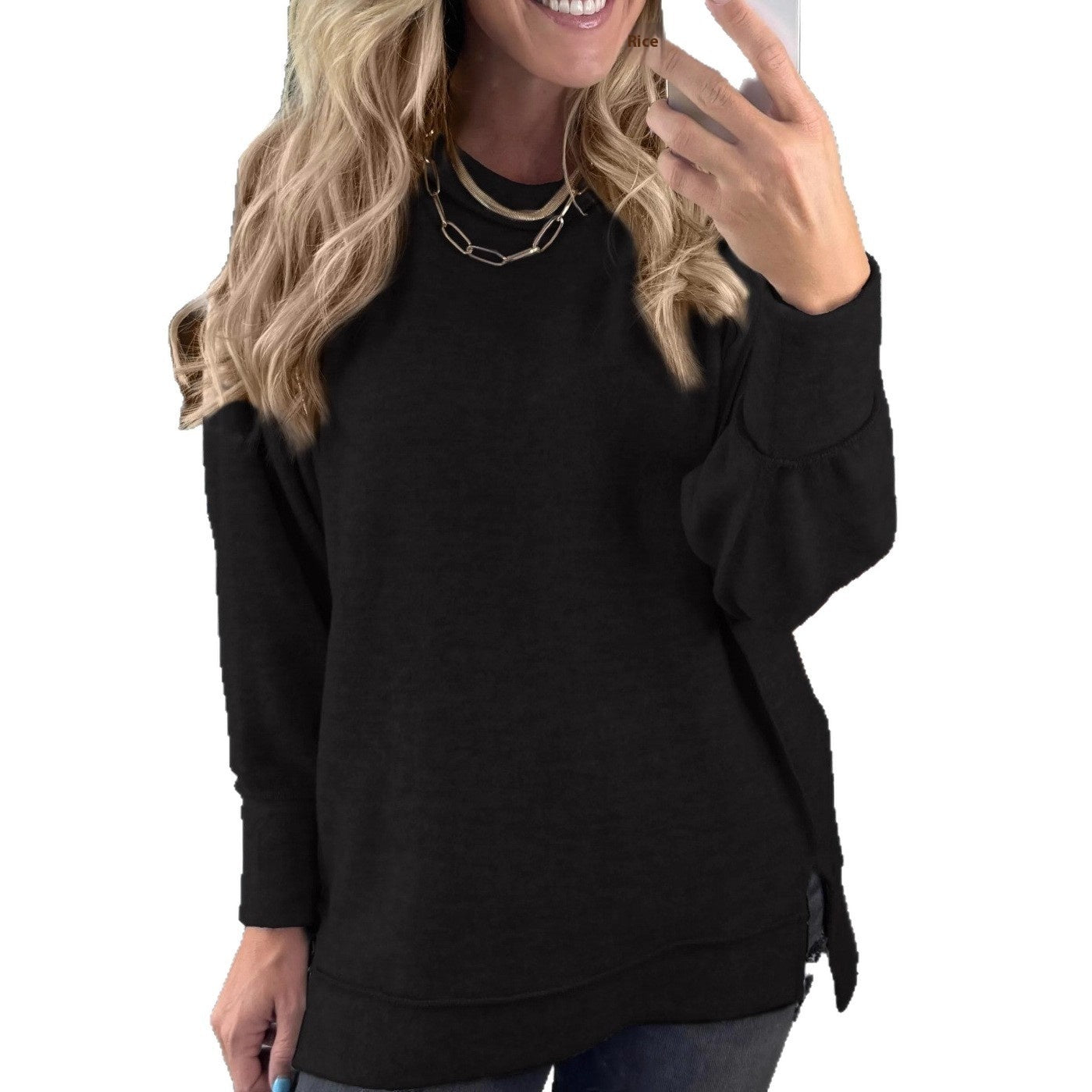 Women's Casual Round Neck Long Sleeve Pullover Hoodie All-matching