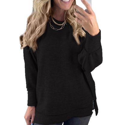 Women's Casual Round Neck Long Sleeve Pullover Hoodie All-matching