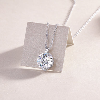 Time Lasts - A Fashionable And Luxurious Diamond Jewelry Pendant Set With 2-carat, 3-carat And 5-carat Moissan Diamonds, S925 Sterling Silver And Platinum Plating