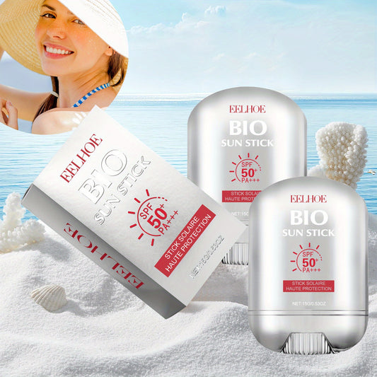 New advance 2pcs Bio Sun Stick - Facial Sunscreen - Hydrating & Soothing Moisturizer For All Skin Types - Waterproof Portable Uvioresistant, With Nicotinamide And Vitamin C -15g