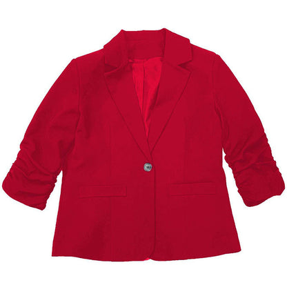 Plus Size Women's Single Button Front Lapel Blouse Elegant Solid Color Long Sleeve Office Shirt Professional Work Wear Tops