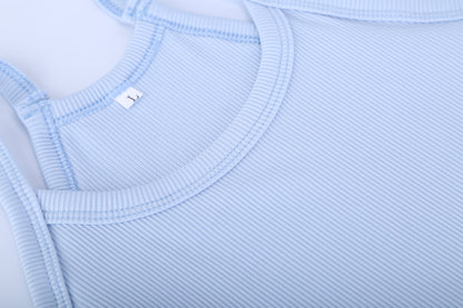 3 Pack Women Crop Basic Tank Top Ribbed Knit Sleeveless Round Neck 9 Color Machine Wash Summer Crop S To XL