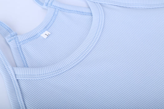 3 Pack Women Crop Basic Tank Top Ribbed Knit Sleeveless Round Neck 9 Color Machine Wash Summer Crop S To XL