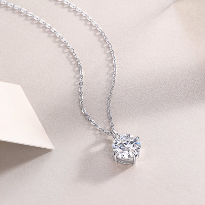 Round And Smooth - A Fashionable And Luxurious Diamond Jewelry Piece Set With 2-carat Moissan Diamonds, S925 Sterling Silver And Platinum-plated Pendant
