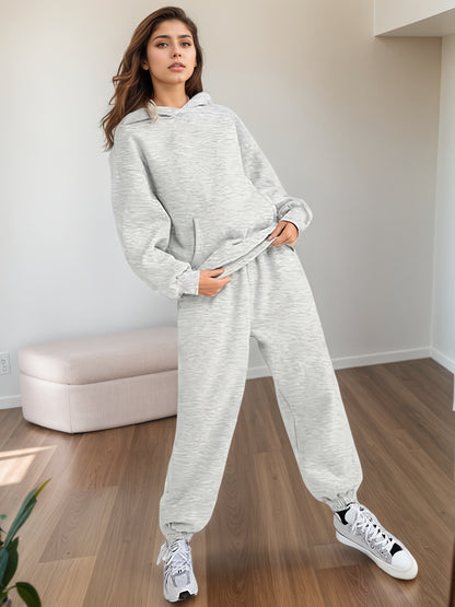 2025 Large Size New 2 Piece Outfits Lounge Hoodie Sweatsuit Sets Oversized Sweatshirt Baggy Fall Fashion Sweatpants With Pockets