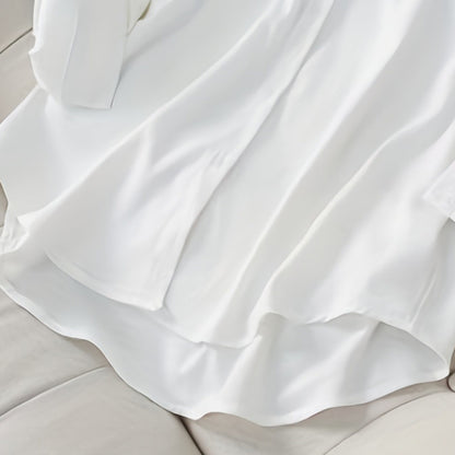 Plus Size Women's Casual Solid Color Lapel Long Sleeve Shirt Spring Autumn Comfort Full Button Office Blouse