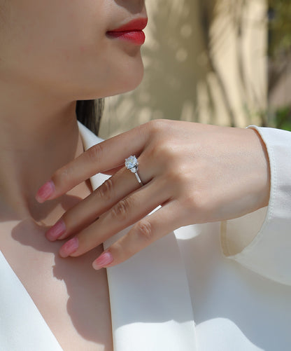 Starry Night Brilliance - A Fashionable And Luxurious Jewelry Piece Set With 2-carat Moissan Diamond S925 Sterling Silver And Platinum-plated Diamond