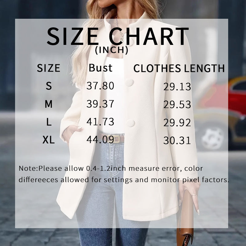 New 2025 Womens Elegant Single Breasted Coat Long Sleeve Mid Winter Overcoat Work Office Coats