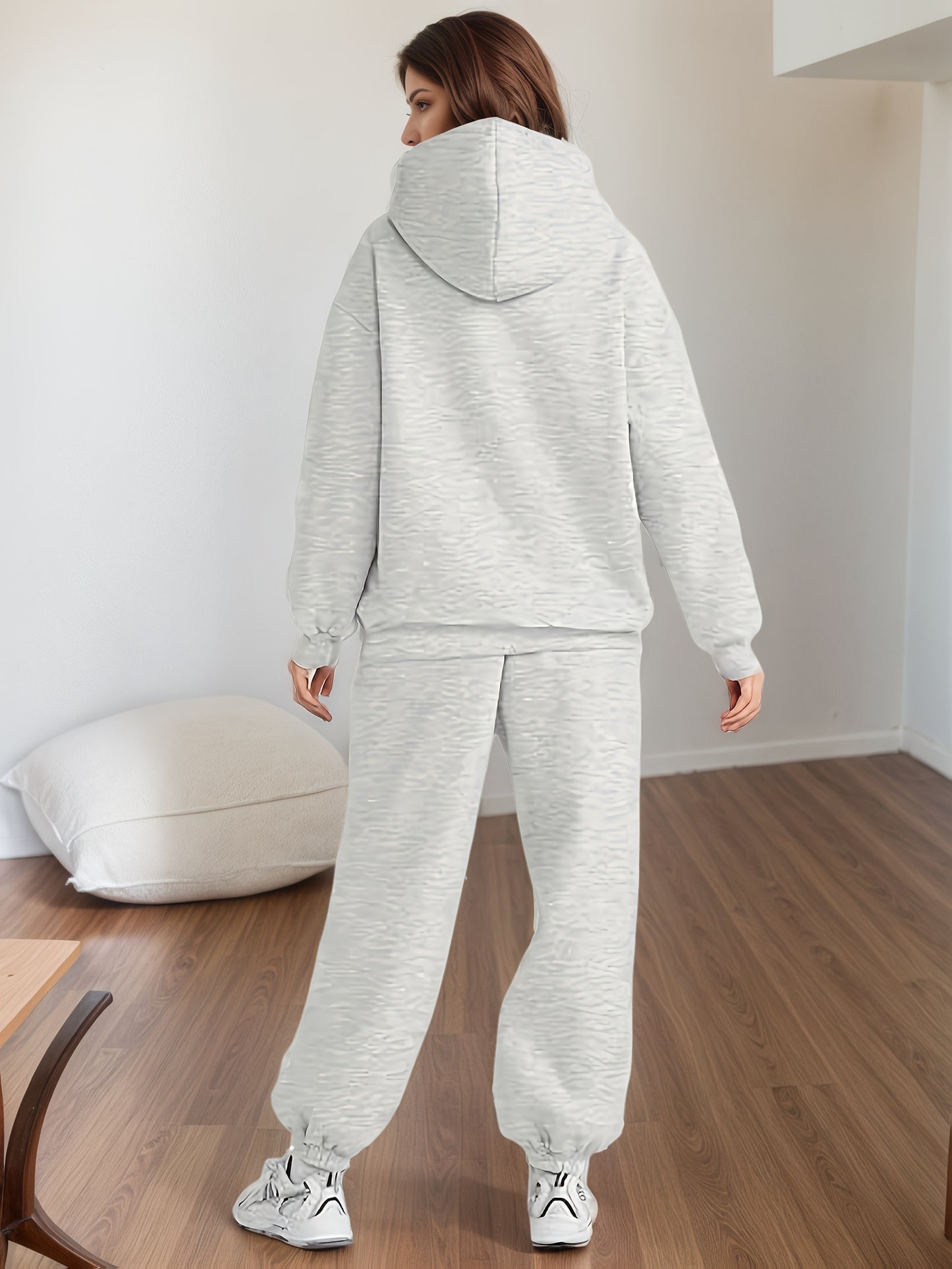 2025 Large Size New 2 Piece Outfits Lounge Hoodie Sweatsuit Sets Oversized Sweatshirt Baggy Fall Fashion Sweatpants With Pockets