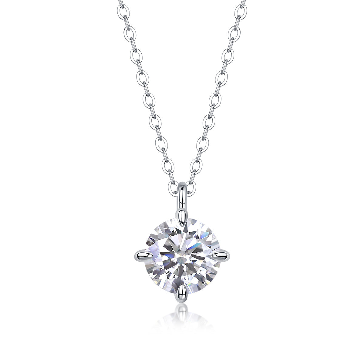 Round And Smooth - A Fashionable And Luxurious Diamond Jewelry Piece Set With 2-carat Moissan Diamonds, S925 Sterling Silver And Platinum-plated Pendant