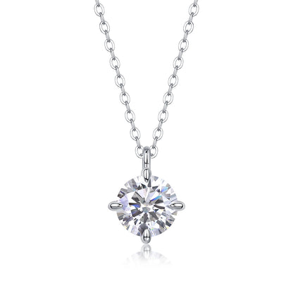 Round And Smooth - A Fashionable And Luxurious Diamond Jewelry Piece Set With 2-carat Moissan Diamonds, S925 Sterling Silver And Platinum-plated Pendant