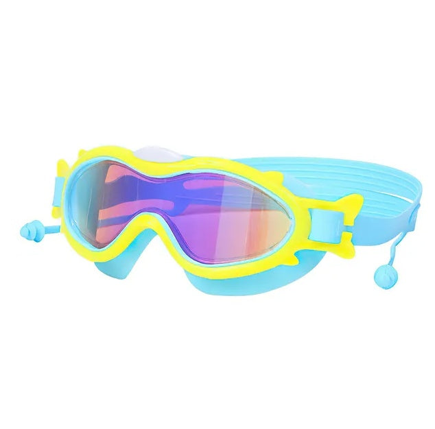 Kids Swim Goggles With Ear Plugs UV Protection Anti-Fog Leak Proof