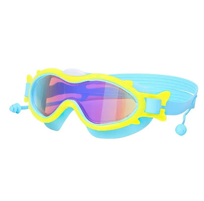 Kids Swim Goggles With Ear Plugs UV Protection Anti-Fog Leak Proof