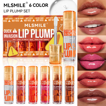 MLSMILE Lip Plumping Glaze Kit  6PCS Duckbill Applicators  Instant Volume   Hydration  K  Beauty Inspired Lip Treatment For Fuller Looking Lips