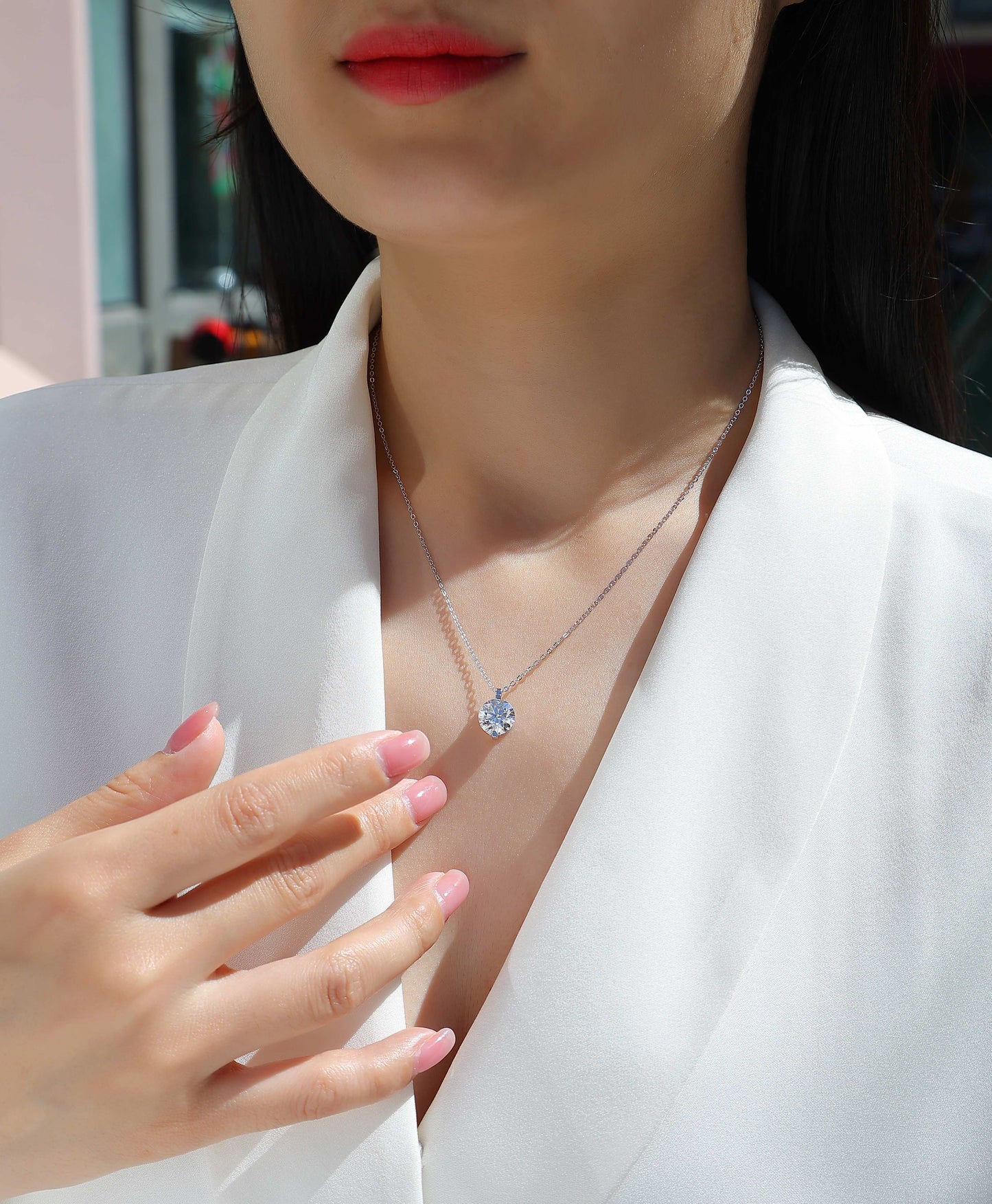 Time Lasts - A Fashionable And Luxurious Diamond Jewelry Pendant Set With 2-carat, 3-carat And 5-carat Moissan Diamonds, S925 Sterling Silver And Platinum Plating