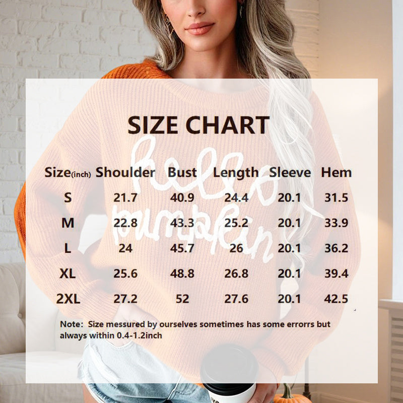 New 2025, Women's Casual Round Neck Long Sleeve Letter Graphic Sweater Fall Winter Warm Comfortable Pullover Tops