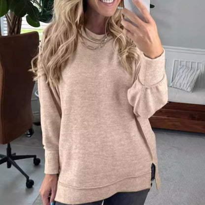 Women's Casual Round Neck Long Sleeve Pullover Hoodie All-matching