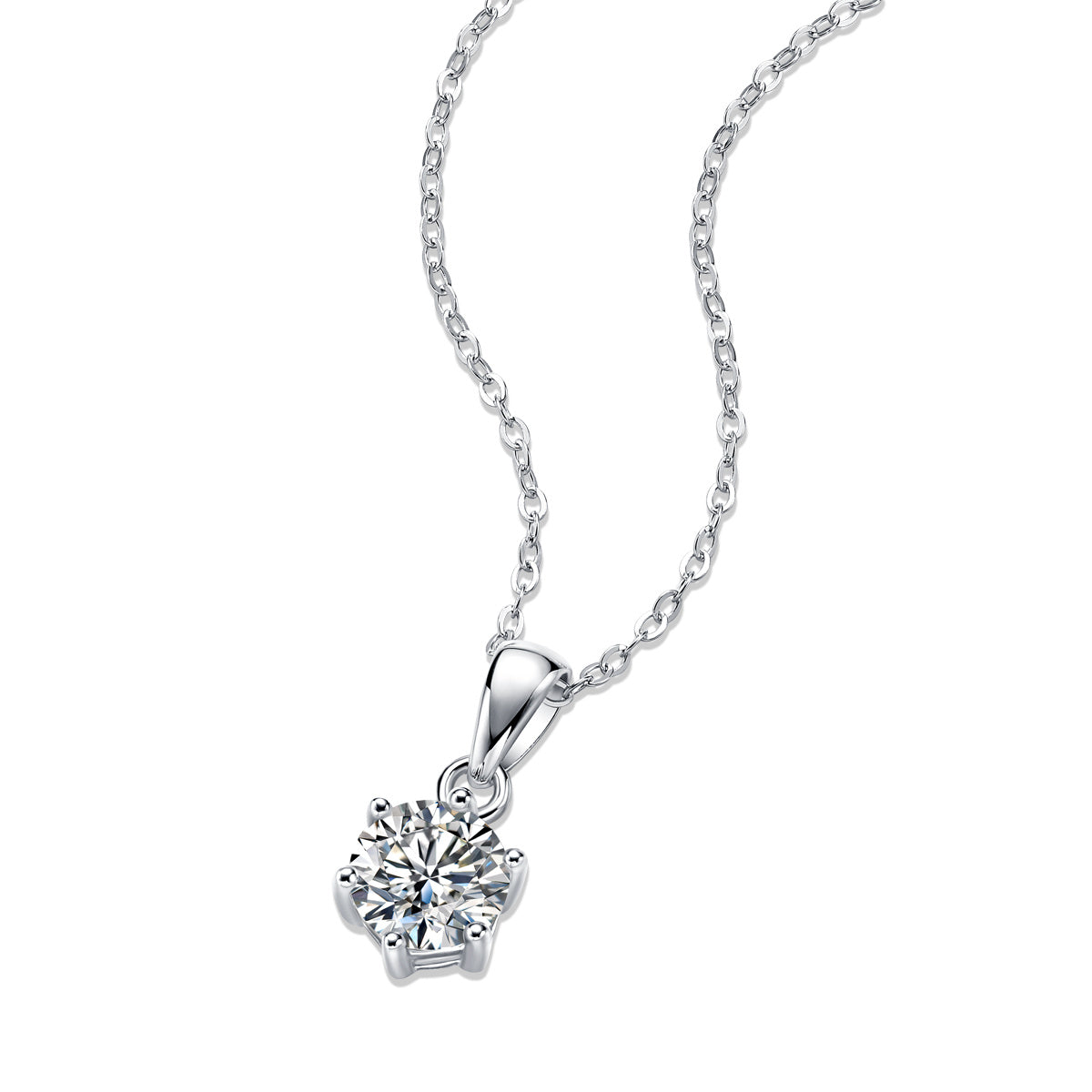 Breeze Dance - Affordable Diamond Jewelry Necklace Pendant Set With 1-carat, 2-carat And 3-carat Moissan Diamonds, S925 Sterling Silver And Platinum-plated. Fashionable And Trendy Jewelry.