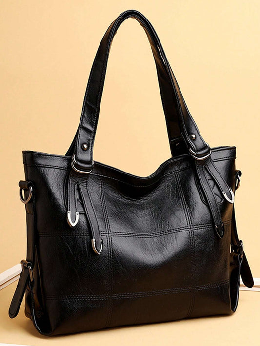 New trendy, Minimalist Tote Bag Double Handle Solid Color Large Capacity, Lightweight, Portable, Business Casual, Suitable For Teen Girls Women College Students, Rookies & White-Collar Workers, Perfect For Back T