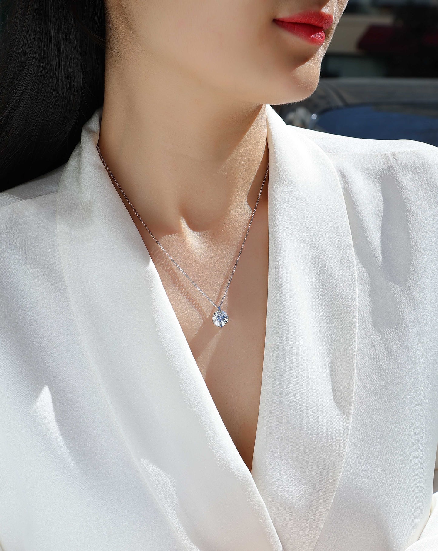 Time Lasts - A Fashionable And Luxurious Diamond Jewelry Pendant Set With 2-carat, 3-carat And 5-carat Moissan Diamonds, S925 Sterling Silver And Platinum Plating