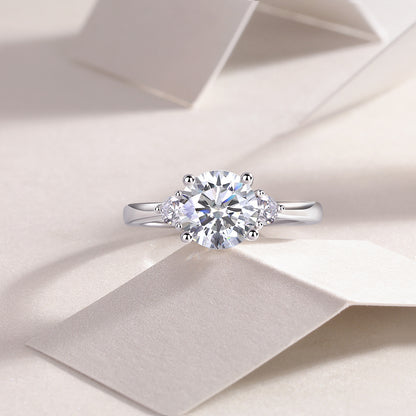 Starry Night Brilliance - A Fashionable And Luxurious Jewelry Piece Set With 2-carat Moissan Diamond S925 Sterling Silver And Platinum-plated Diamond